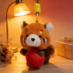 1PC Cute Small Weasel Pull Cord Plush Keychain, Stress Relief Toy Phone Charm Backpack Accessory, Single Pack Adorable Animal Figurine