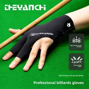 Billiard glove - Three-finger thin and breathable with exposed fingers and anti-slip function. Anti-slip single-piece billiard glove for snooker table.