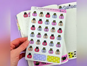 Halloween with Edgar Large Date Number Stickers
