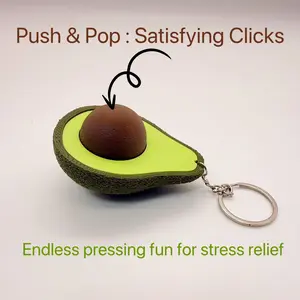 3D Printed Avocado Mechanical Clicker | Haptic Feedback Clicker | Premium Tactile Clicker Gadget | Aesthetic EDC Desk Clicker | Trendy Cute Keychain | Key Chain Decorations