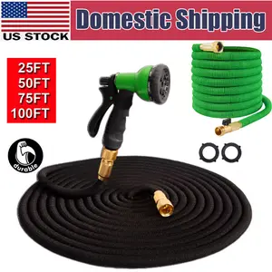 4X Stronger Deluxe Expandable Flexible Garden Hose Water Hose 25, 50, 75, 100FT
