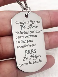 Stainless Steel Inspirational Spanish Quote Keychain - Engraved Message "When I tell you I love you", Sturdy Encouragement Gift, Suitable for Friends, Perfect for Keys or Bags, Gift for Friends | Heartfelt Message | Durable Keychain
