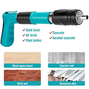 Concrete Nail Gun Kits with 100pcs Nails, 5 Speed Adjustable Manual Steel Nail Gun, Wall Fastening Power Tool, Portable Nail Shooting Machine, Wall Anchor Wire Slotting Device