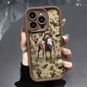 Hunting Dog Duck Camo Silicon Cellphone Case - Labrador Retriever Western Camo Accessory for iPhone 17/16/15/14 Pro Max,13/12/11/XR/XS Plus, Shockproof Rugged Protection Cover, Perfect Gift for Hunters