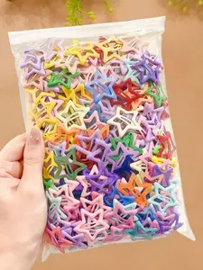 50 Cute Star-Shaped Hair Clips, 3.1cm Silver Color Metal, Anti-Slip Design, Suitable for Thick and Thin Hair, Women's Use, 3.1cm Set