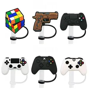 Straw Tip Cover-Reusable Drinking Straw Tips (GAMING STRAW TIP SET)