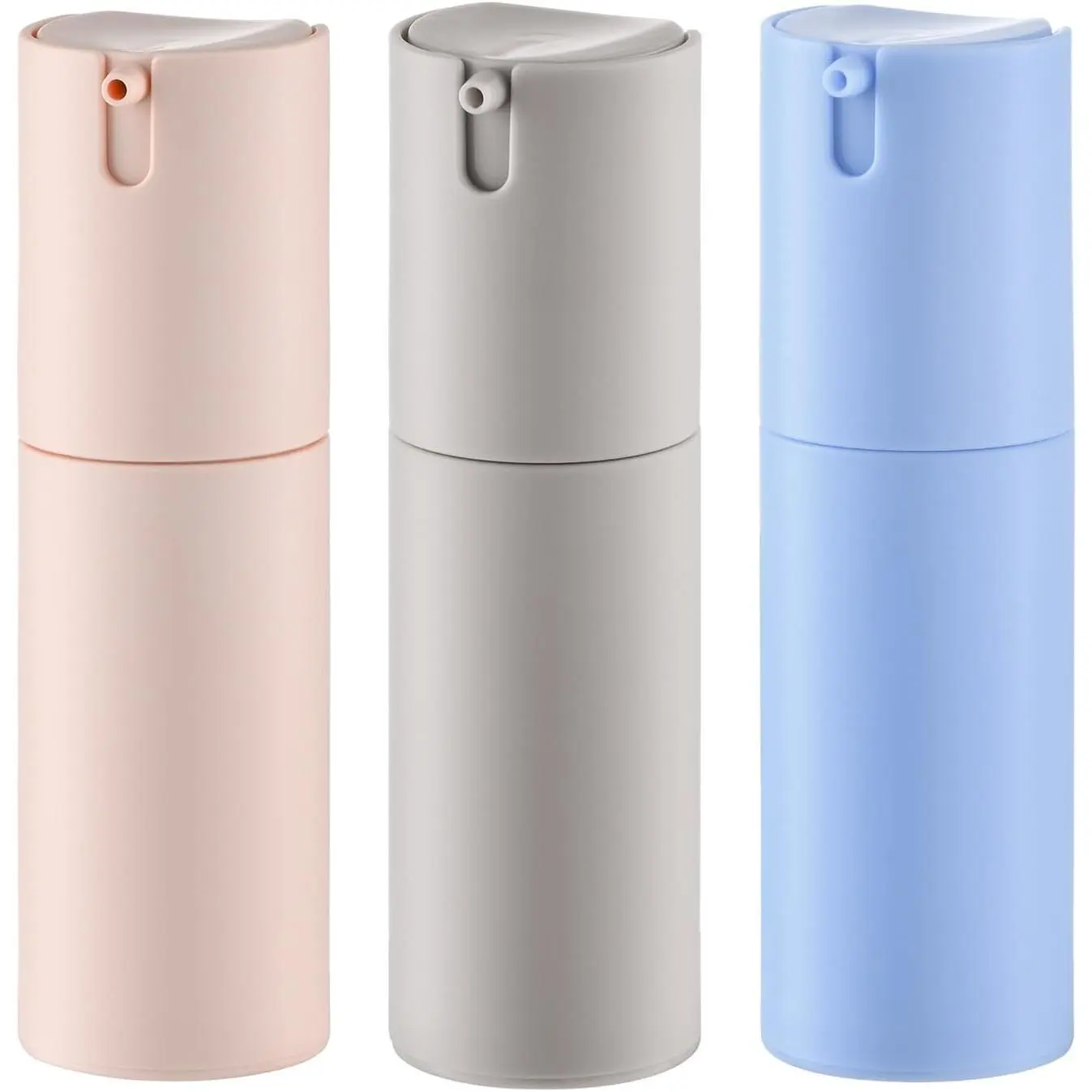 1 oz Airless Pump Bottles, Travel Lotion Container, Skincare Containers for Moisturizer(Plastic, Multicolor, 3Pcs)