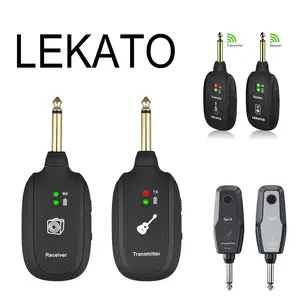 【Limited-Time Discounts】LEKATO A8  Wireless Guitar System, with 4 Channels, Built-in Rechargeable Wireless Guitar Transmitter Receiver,Multi Devices Supported, for Electric Guitar Bass Violin, 100% Customer Satisfaction POGOLAB WS-200 2.4G