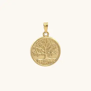 14K YELLOW GOLD TREE OF LIFE CHARM PENDANT