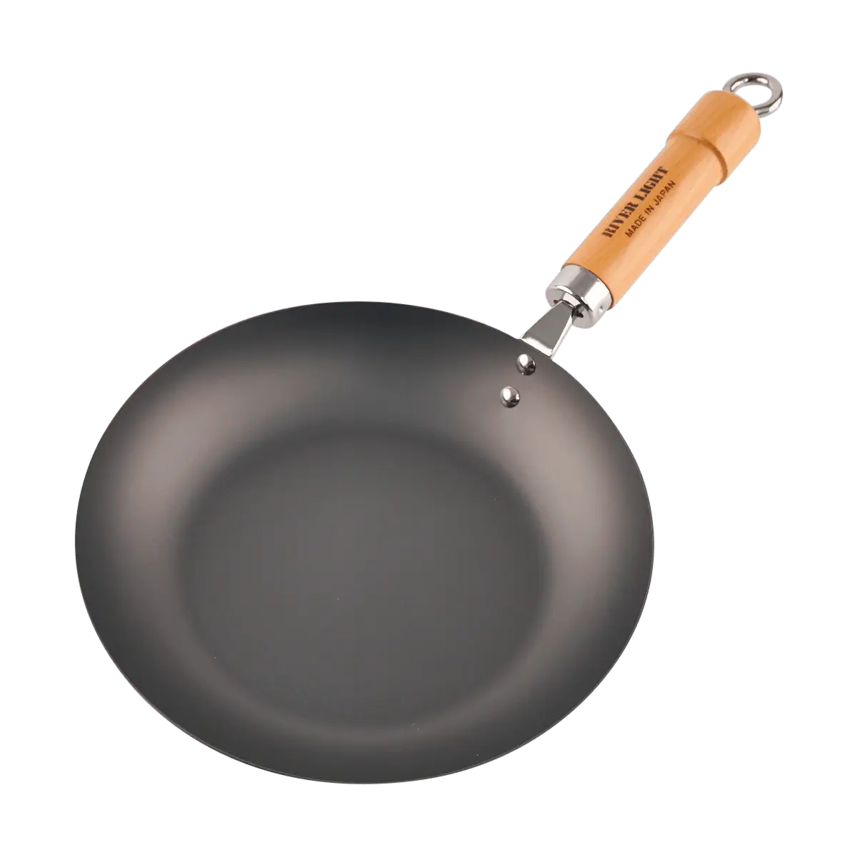 RIVER RIGHT 24cm Uncoated Cast Iron Skillet Pan - Authentic Japanese Wok for Searing & Frying - Made in Japan