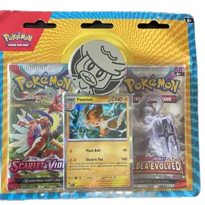 Pokémon Scarlet & Violet 2 Pack Blister Styles May Vary Includes 1 base booster pack, 1 paldea evolved promo card and 1 collectible coin