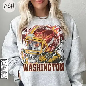 Vintage 90s Washington Skull & Fire Style Sweatshirt, Take Command Retro Game Day Crewneck Washington Fan Gift, #Ccommanderrr merch, Washington Football Tee Hoodie