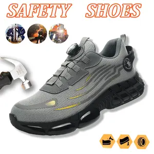 Casual Work Shoes Sneakers For Men Breathable Mesh Steel Toe Anti-Slip