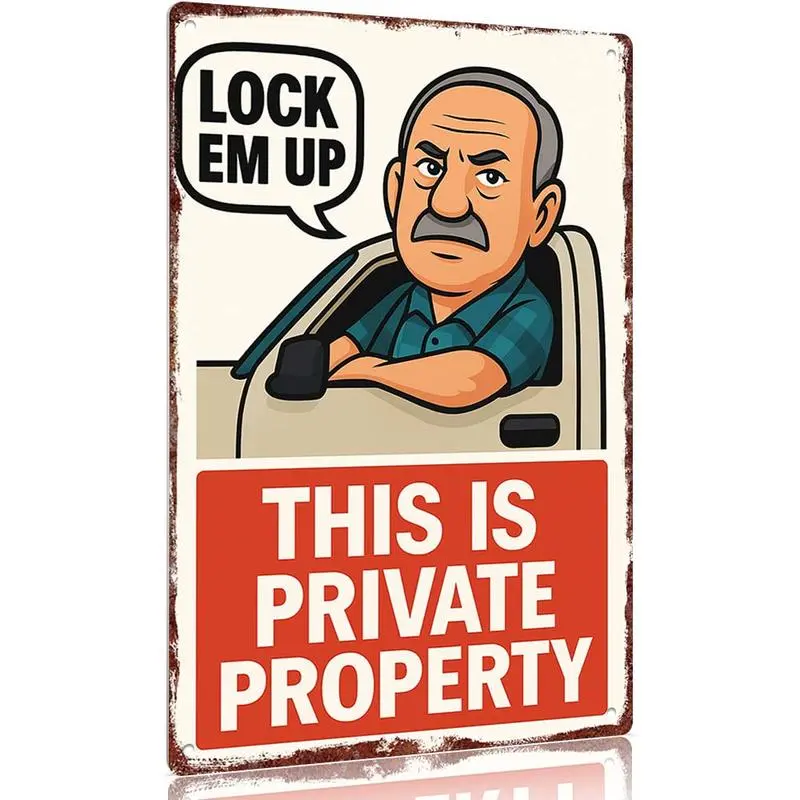 Colorful Tin Private Property Sign, Aluminum Home Supplies Plaque, Wall Decor Plaque, 12x8in Wall Art Gift for Home, Office