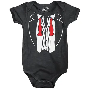 Messy Tuxedo Baby Bodysuit Funny Sarcastic Suit Graphic Novelty Jumper for Infants Funny Baby Onesies Funny Sarcastic Onesie Novelty Onesie Black -
