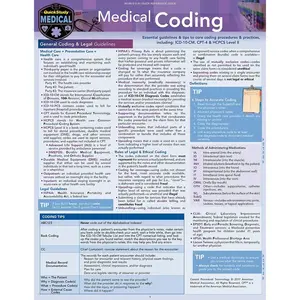 Medical Coding QuickStudy Laminated Reference Guide (QuickStudy Medical) Second Edition, Updated & Revised