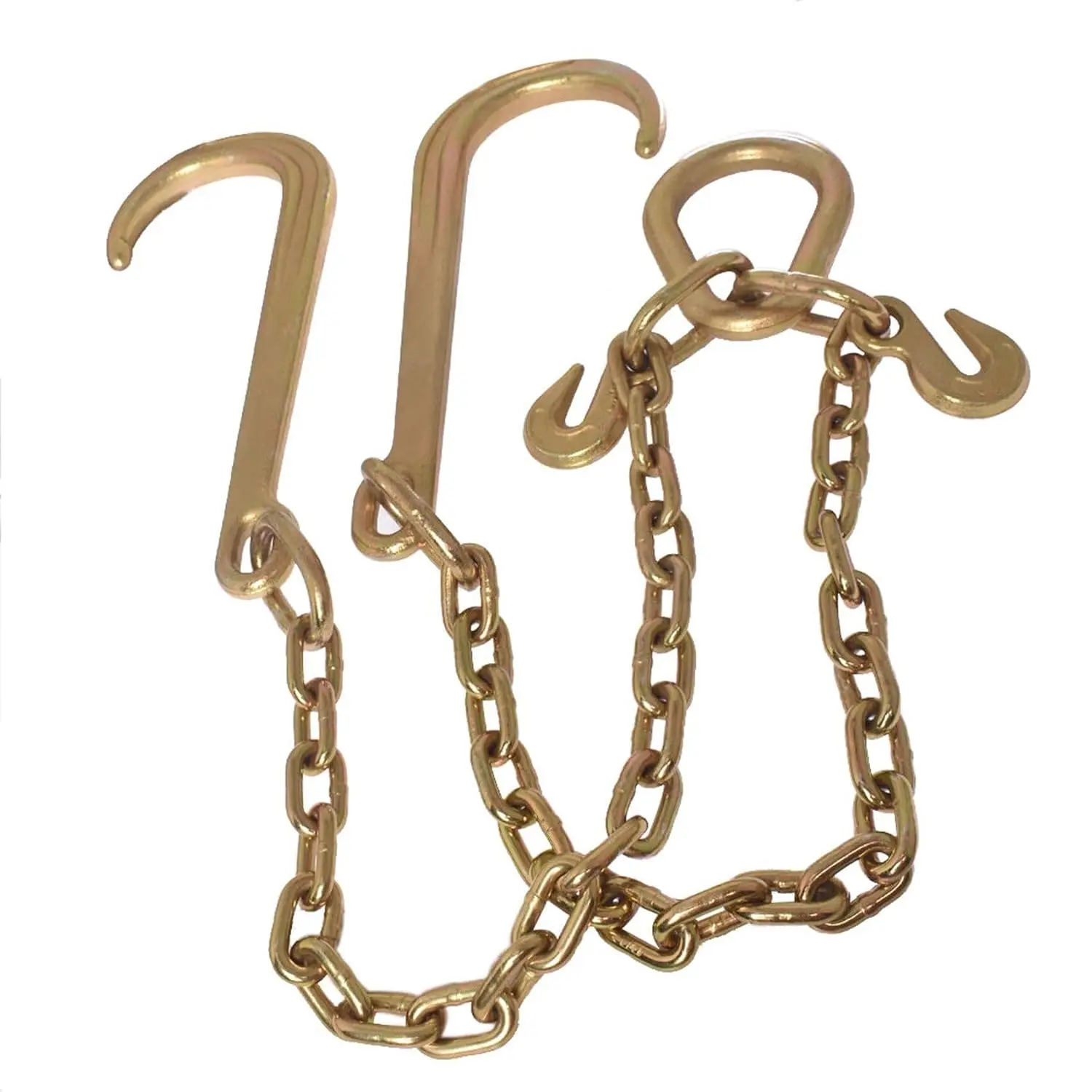5/16 X 2 G70 Tow Chain J-Hooks V-Chain Replacement for Flatbed Truck Rollback Wrecker