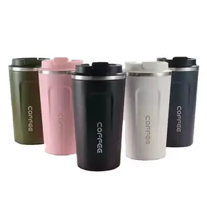 Insulated Travel Coffee Mug Spill & Leak Proof Portable To Go Camping Stainless Steel Tumbler Reusable Thermal Cup with Lid for Hot Cold Drinks 17 Ounces