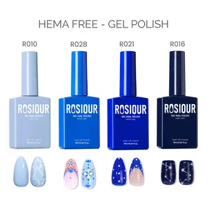 ROSIOUR Gel Polish | 18ml Each | HEMA-Free | Blue Collection | For Nail Art & DIY Manicures, Home & Salon Use