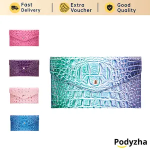 [READY STOCK] Podyzha Gift Women's colorful crocodile - pattern evening party clutch. Elegant, stylish, dynamic and grand - looking rectangular wallet. Suitable for daily outings, banquets and travel. Combines luxury and practicality.
