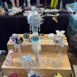 Fancy Beaded Swan Pen with Elegant Design and Unique Bead Details