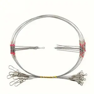 YOTO 30.5in Fishing Tackle Leaders, Hi-Low Rig, Double Arms Saltwater Stainless Steel Leader with Swivels, High-Strength Fish Wire Gear Equipment, Fishing Gift