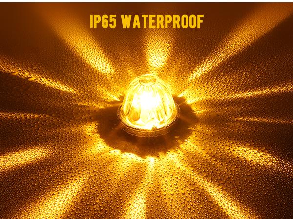 Partsam 4Pcs Glass Watermelon Lights Clear Lens Amber Light for Cars Trucks