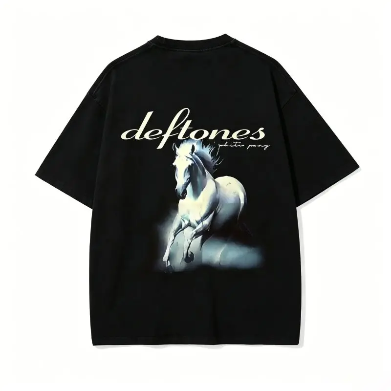 Unisex Retro Limited Vintage Deftones Tour T-Shirt, Rock Band WHITE PONY Oversized Tee, 90s Grunge Gothic Punk Y2K Rock Merchsummervibes