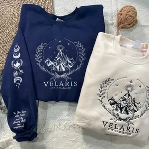 Velaris City Of Starlight Embroidered Sweatshirt, Velaris Embroidered Hoodie, The Night Court Shirt, SJM sweater, ACOTAR Shirt