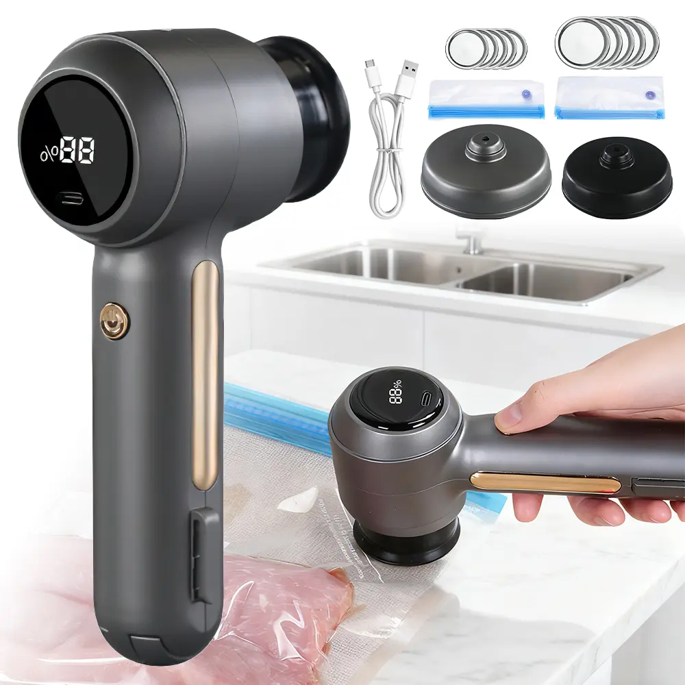 Handheld Vacuum Sealer Machine with 10 Bags | 60kPa Strong Suction Cordless Food Saver | Portable Kitchen Freshness Keeper