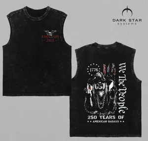 KID ROCK Freedom 250 We The People Prints Men's T-Shirt - Vintage Country Music Style Cotton Fabric Round Neck Piece, Full Sizes, MADE IN USA (Hoodie, Sweatshirt, Tank Top Options)