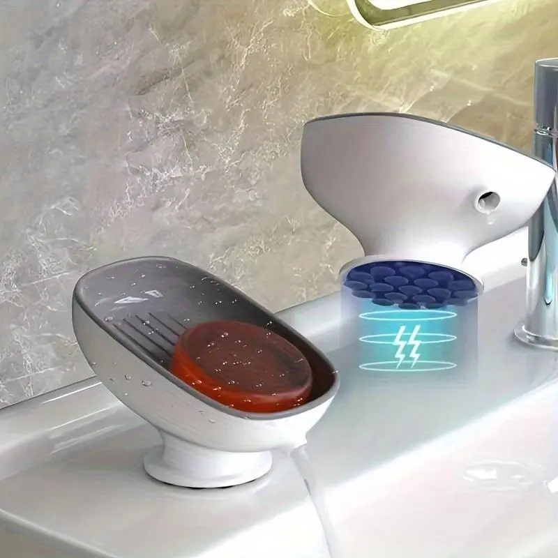Bathroom Soap Dish, Soap Dish with Drainage, Wall Mounted Soap Bar Holder with Suction Cup, Soap Drain Dish, Soap Tray, Bathroom Supplies, Home Supplies