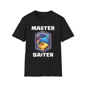 Golden Shield Supercell Funny Clash Royale Shirt Master Baiter Fisherman Graphic Tee Classic Crew Neck Fitted to Unisex T-Shirt for Men Women Teens