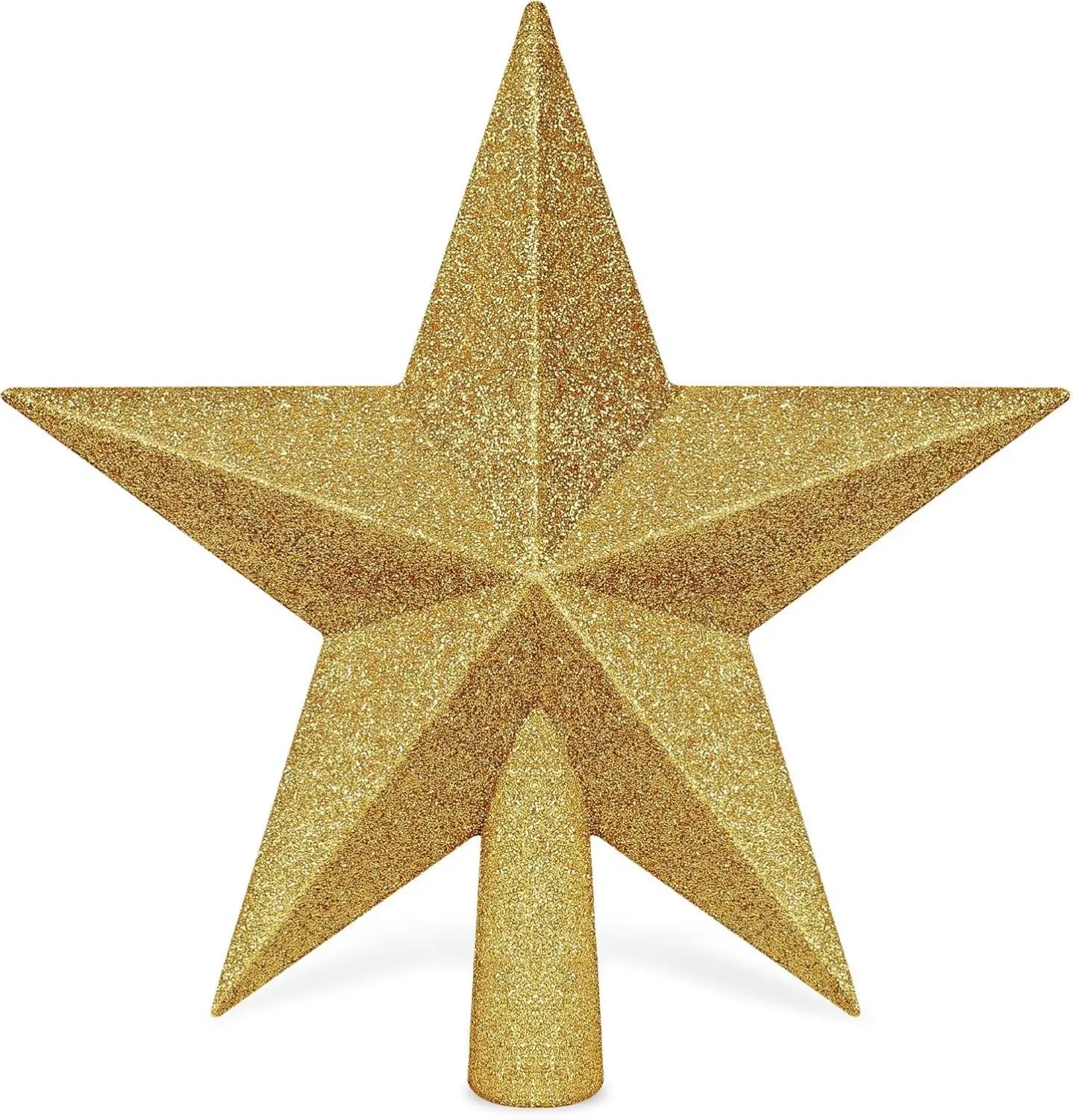 Christmas Tree Star Topper, 8" Gold Xmas Star Tree Decorations, 3D Shatterproof Bethlehem Star Tree Topper Decorations, Waterproof Christmas Tree Topper Decor for Holiday Home Outdoor Ornament