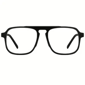 FYTOO Interchangeable Blue Light Glasses | Black Geometric Acetate Frame | Unisex for Office & Gaming | High Value. 2095-01 #AcetateGlasses #ModularDesign #BlueLightBlocking