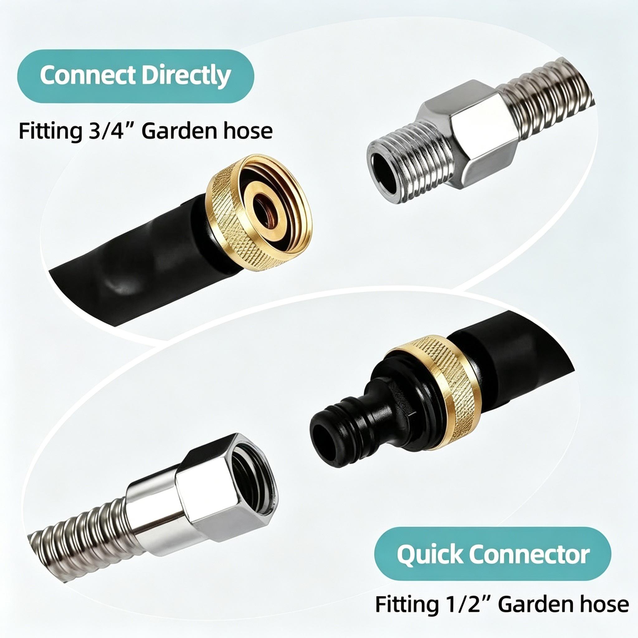 Garden Hose Hydro Jet Power Washer with 2 High Pressure Nozzles & Quick Connectors for Car Wash, Patio and Driveway Cleaning