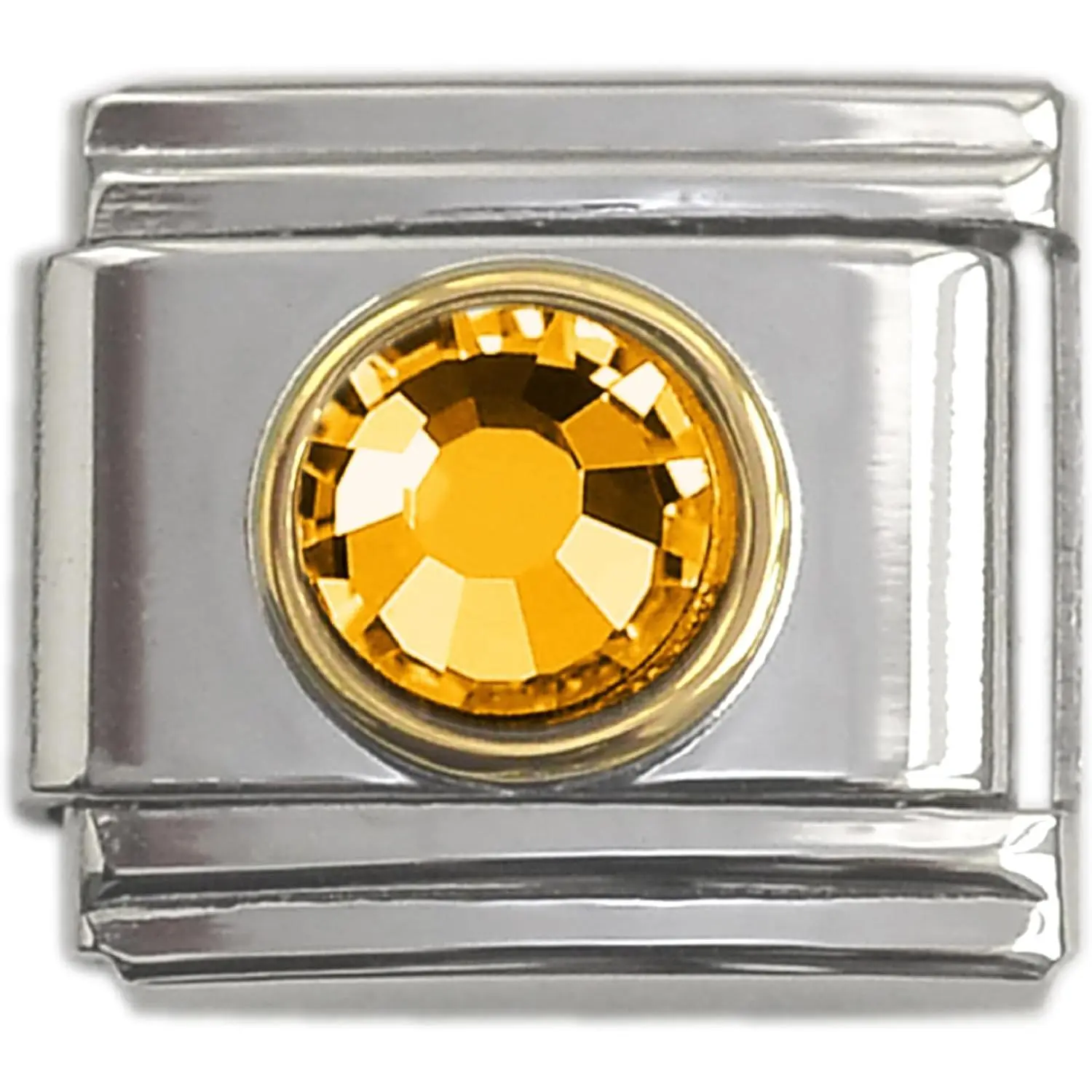 Birth Month, Traditional Italian Modular Charm Link , Stainless Steel