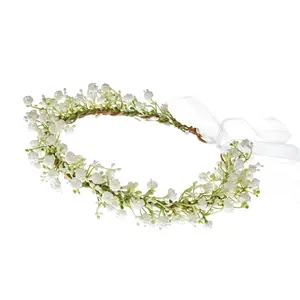 Women Flower Crown Floral Headband Flower Headpiece Wreath Hair Accessories for Wedding Party