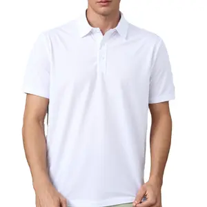 Lightweight White Polo Shirt - Sun Guard, 4-Way Stretch, Breathable Fabric Shortsleeve Plain