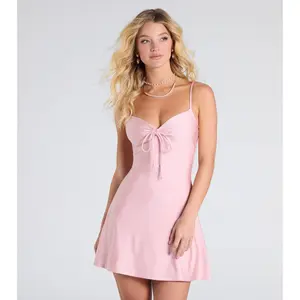 Sweetest Vibe V-Neck Tie A-Line Dress Sweetest Vibe V-Neck Tie A-Line Dress