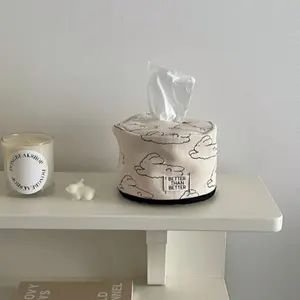 INS Bowknot Tissue Paper Storage Box Table Decor Tissue Storage Roll Paper Case Holder Space-saving Tissue Bag Home Travel