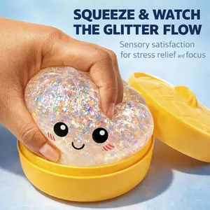 2026 New Glitter "Dumpling" Stress-Relief Squeeze Toy (1PC，Random Style, Includes Steamer Box) — A soft, sensory stress-relief toy designed to help adults alleviate stress and anxiety; suitable for use at home, in the office, or at parties.