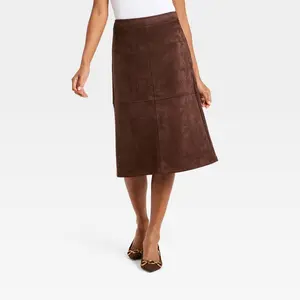 Women's Suede A-Line Midi Skirt - A New Day