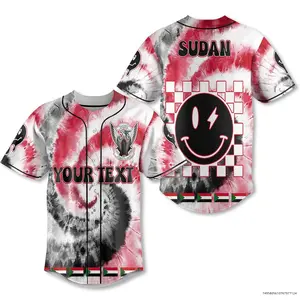 Sudan Baseball Jersey Custom Tie Dye Style