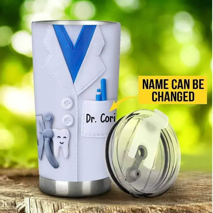 Dentist Tumbler, Personalized Tumbler Dental Assistant, Gift for Dentist, Dentist Coffee cup, Custom Name Tumbler, Dentist Christmas Gifts