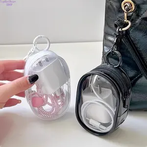 2026 New Clear PVC Storage Bag with Hanging Hook, Compact Portable Organizer for Phone Cables & Chargers, Lightweight Waterproof Pouch Perfect for Travel, Business Trips & Daily Essentials,summervibes