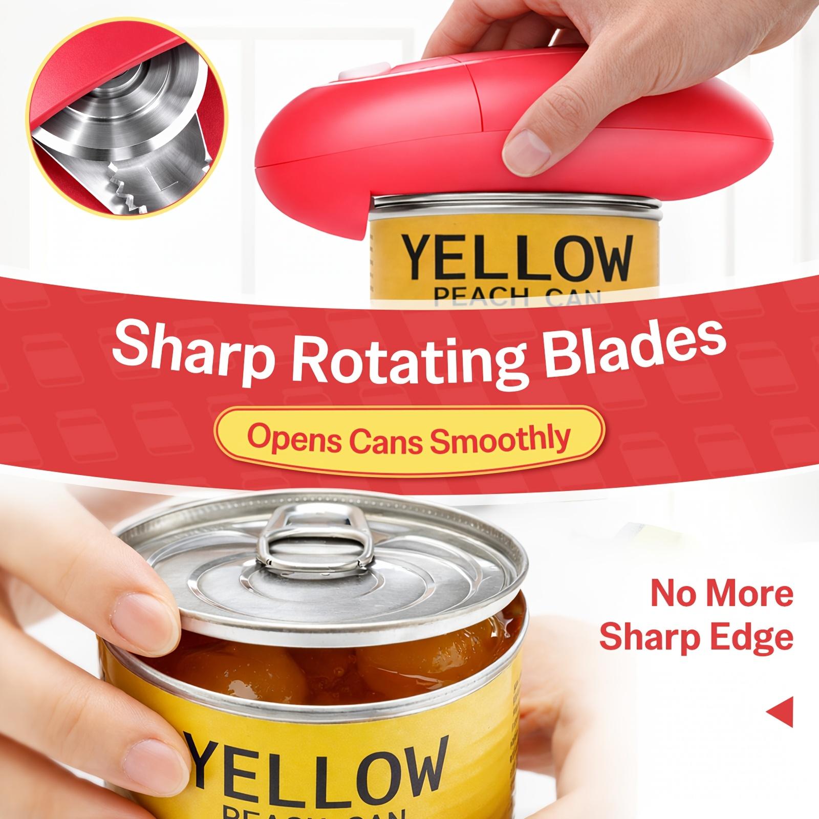 Electric Can Opener with One-Touch Function by Hattyroom – Portable Design for Kitchen and Outdoor, Smooth Edge for Safe Use, Great for Seniors and Arthritis Sufferers, Essential Senior Product for Independent Living