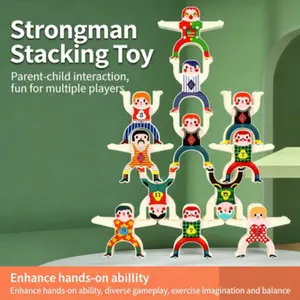 Stacking Toy, 32 Piece Circus Acrobats Interlocking Puzzle, Balance Block Game for Kids Aged 3+, Educational Playset for Adults