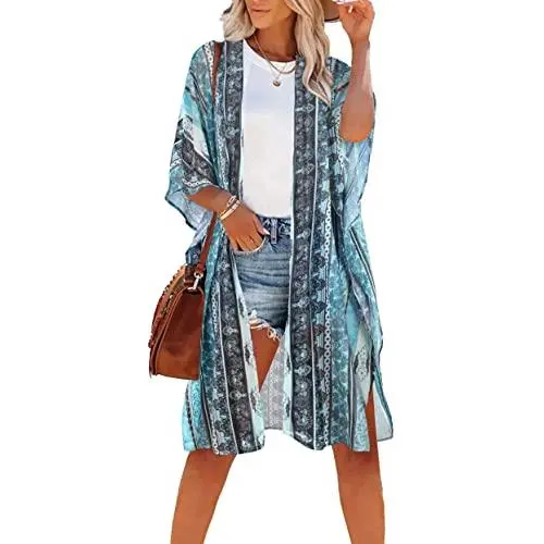 Blue Stripe Ethnic Print