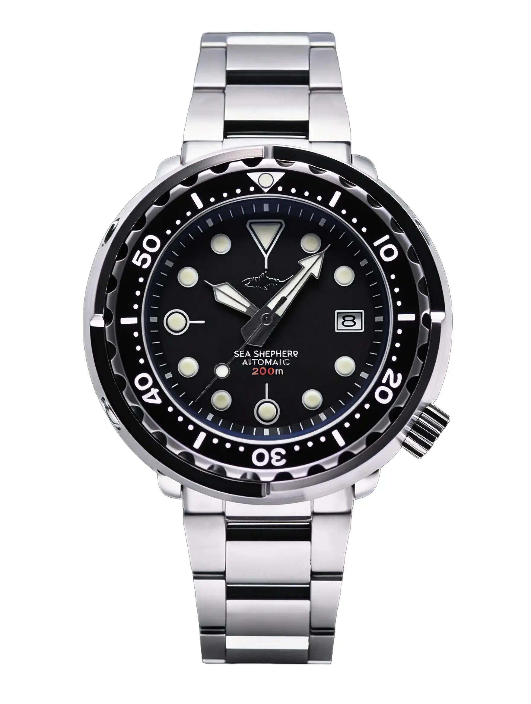 HEIMDALLR Men's Analog Diver Watch, 46mm Round Face Stainless Steel Automatic Wristwatch with Sapphire Crystal, 200M Waterproof, Analog Watches, Diver Wristwatch, High Quality Watches